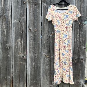 Pretty for spring yellow pink blue dress feels like t-shirt material gently worn